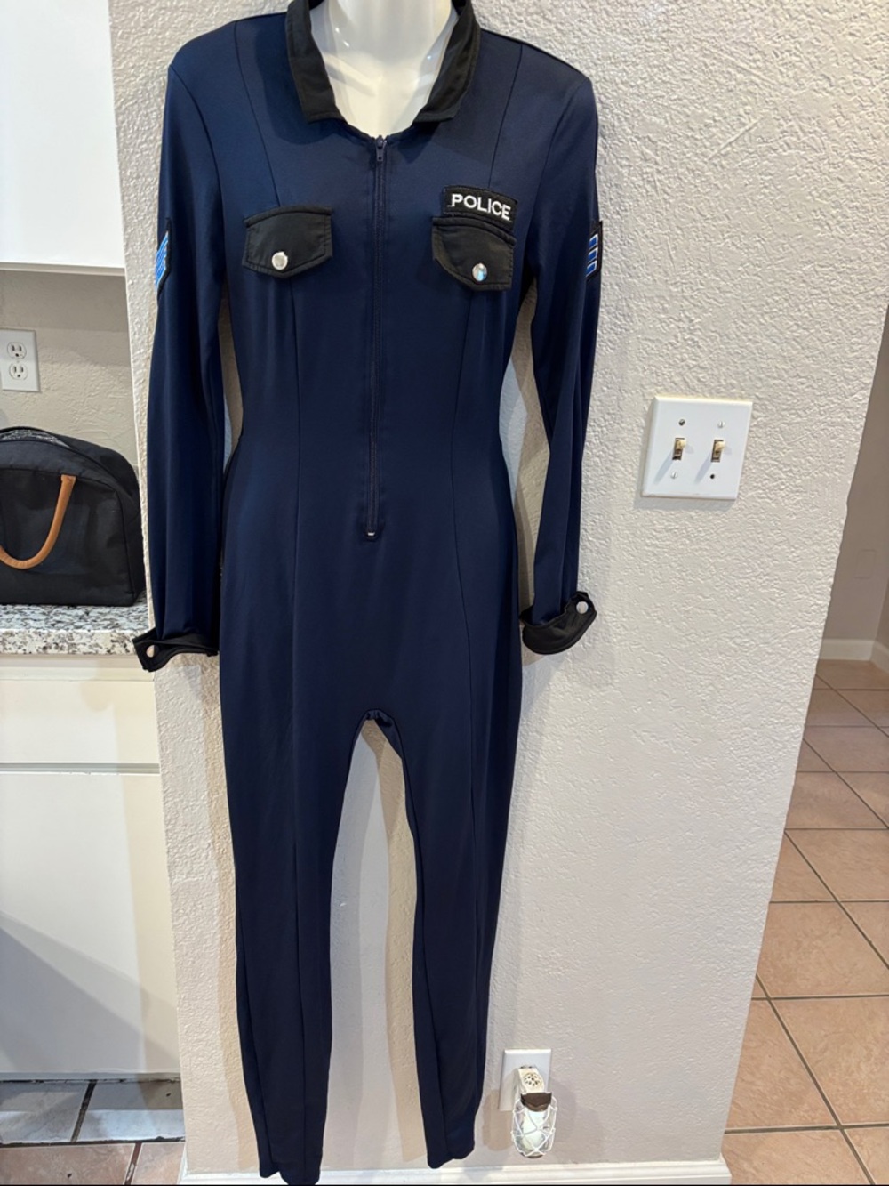 Fashion Nova Navy Blue Police Jumpsuit